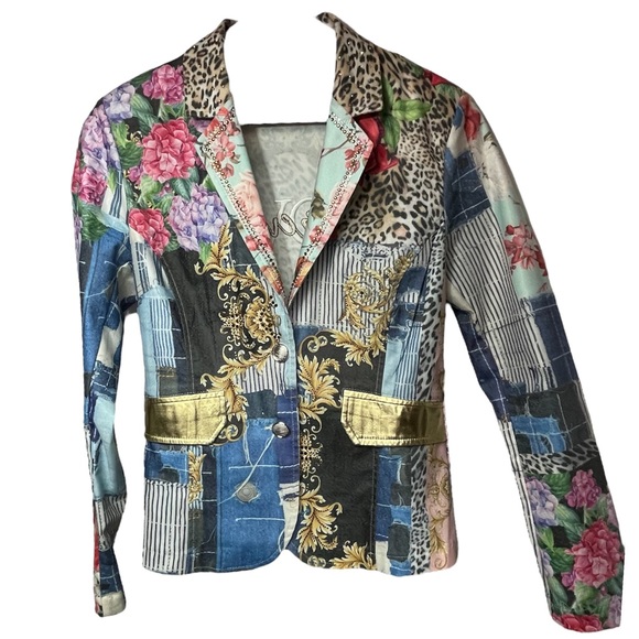 NICE Istanbul Couture Graphic and Rhinestone Blazer - Picture 1 of 12